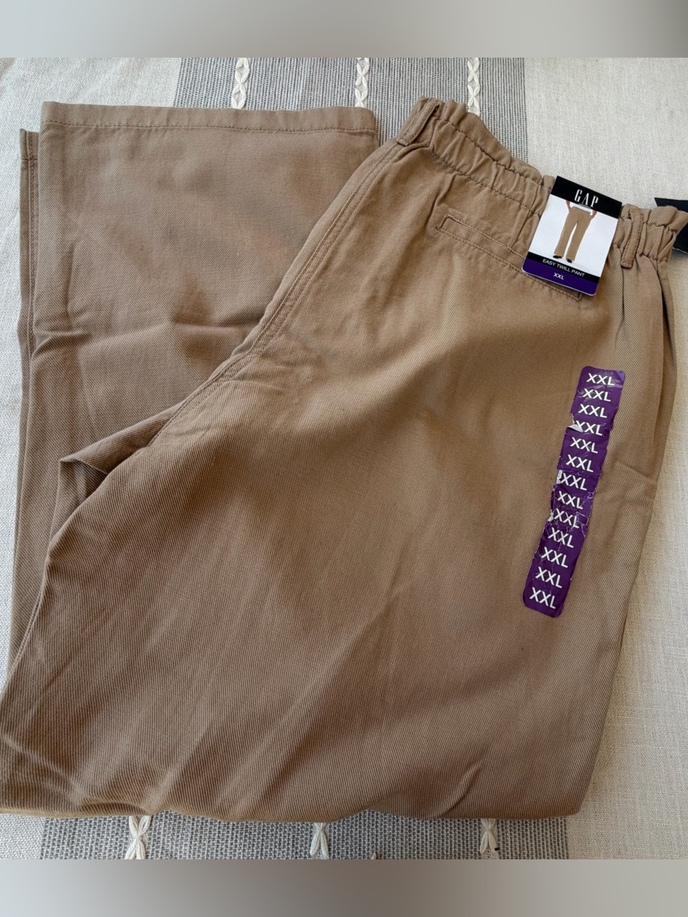 NWT GAP women  Khaki Chinos pant comfy easy wear XXL elastic waist side pocket